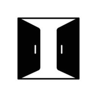 Duplo portas ícone. simples sólido estilo. porta, abrir, dobro, digitar, saída, Entrada, frente, portão, entrada, casa, casa interior conceito. silhueta, glifo símbolo. vetor ilustração isolado.