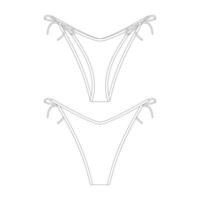 modelo baixo subir gravata bikini inferior vetor ilustração plano Projeto esboço roupas coleção