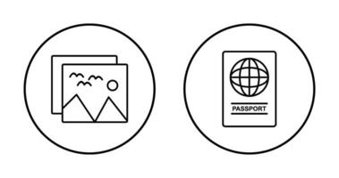 As fotos e Passaporte ícone vetor