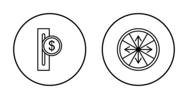 ranhura para moedas e roleta com Setas; flechas ícone vetor