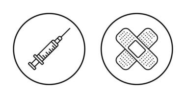 seringa e ataduras ícone vetor
