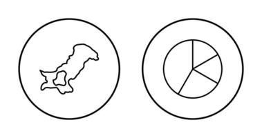 mapa e torta ícone vetor