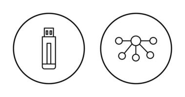 USB dirigir e nós ícone vetor