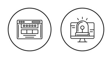 hacking alarme e navegador ícone vetor