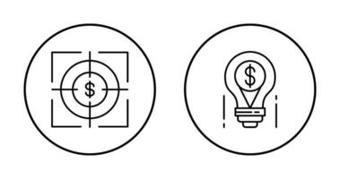 alvo e luz lâmpada ícone vetor