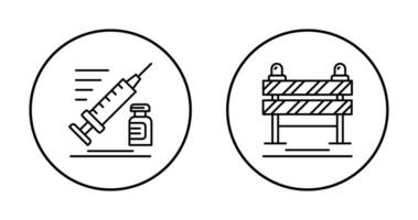 seringa e estrada bloqueio ícone vetor