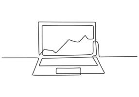 Gráfico de indicadores de crescimento no laptop vetor