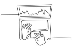 Gráfico de indicadores de crescimento na tela do laptop vetor