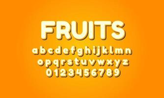 alfabeto fonte de frutas vetor