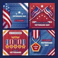 postagem nas redes sociais do dia dos veteranos vetor