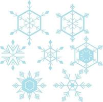 conjunto de design de floco de neve para decoração vetor