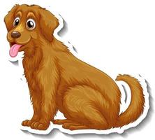 desenho de adesivo com cão golden retriever isolado vetor
