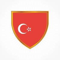 vetor de bandeira da Turquia com moldura de escudo