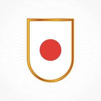 vetor de bandeira do japão com moldura de escudo