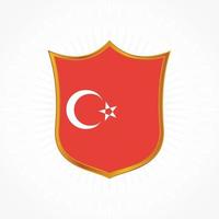 vetor de bandeira da Turquia com moldura de escudo