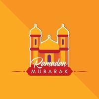 projeto de saudação do dia de ramadan mubarak comemorar vetor