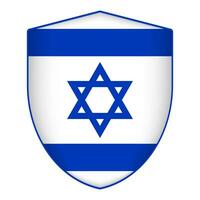 Israel bandeira dentro escudo forma. vetor ilustração.