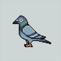 pixel arte ilustração Pombo. pixelizada Pombo. Pombo pomba pixelizada para a pixel arte jogos e ícone para local na rede Internet e vídeo jogo. velho escola retrô. vetor