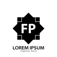 carta fp logotipo. f pág. fp logotipo Projeto vetor ilustração para criativo empresa, negócios, indústria. pró vetor