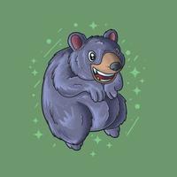 vetor de ilustração de personagem urso fofo