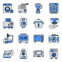 pacote do eletrodomésticos plano ícones vetor
