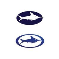 modelo de logotipo de peixe ícone de animal aquático e design de logotipo vetor