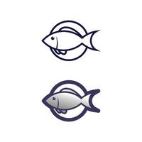 modelo de logotipo de peixe ícone de animal aquático e design de logotipo vetor