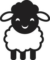 icônico ovelha insígnia lã e delicadeza Preto ovelha logotipo Projeto vetor vigilância