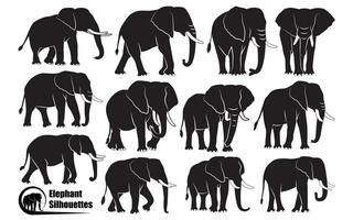 animal elefante silhuetas vetor arte