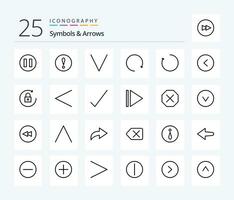 símbolos Setas; flechas 25 linha ícone pacote Incluindo seta. trancar. seta. seta. círculo vetor