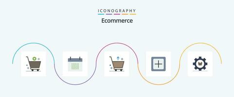 comércio eletrônico plano 5 ícone pacote Incluindo novo. criar. evento. adicionar. e vetor