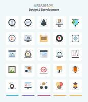 criativo Projeto desenvolvimento 25 plano ícone pacote tal Como programação. Projeto. Projeto. computador. forma vetor