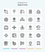 criativo mapas viagem 25 esboço ícone pacote tal Como mapa. encontrar. localização. período de férias. Sol vetor