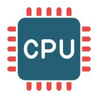 CPU vetor glifo dois cor ícone para pessoal e comercial usar.