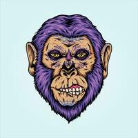 fantasia zumbi macaco pesadelo vetor ilustrações para seu trabalhos logotipo, mercadoria camiseta, adesivos e rótulo desenhos, poster, cumprimento cartões publicidade o negócio companhia ou marcas.