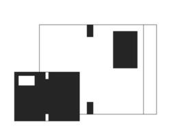 cartão dois caixas Preto e branco 2d linha desenho animado objeto. expressar Entrega parcelas isolado vetor esboço item. conectados compras pacotes quadrado. comovente caixas monocromático plano local ilustração