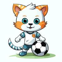 gato jogar futebol vetor