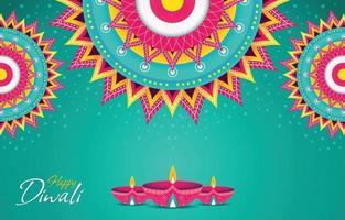 celebração de colorfull diwali com conceito de colorfull mandala vetor