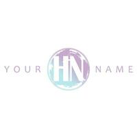 hn inicial logotipo aguarela vetor Projeto