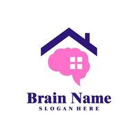 casa cérebro logotipo Projeto vetor. criativo cérebro com casa logotipo conceitos modelo vetor