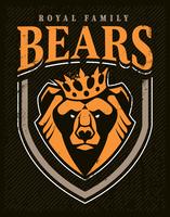 design de emblema de mascote de urso