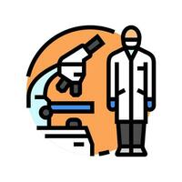 laboratório técnico microscópio cor ícone vetor ilustração