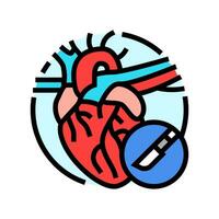 ilustração em vetor ícone de cor de cirurgia cardíaca