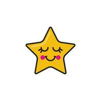 Estrela desenho animado vetor clipart. kawaii Estrela emoji desenho animado. conjunto do Estrela