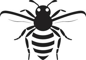 silhueta do uma zumbido defensor vetorizado monocromático vespa ícone vetor