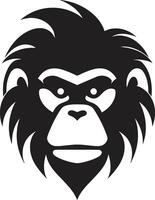 babuíno tribo crachá babuíno cabeça monograma vetor