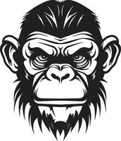 intrincado beleza dentro a selva Preto chimpanzé graça e liberdade Preto chimpanzé símbolo vetor