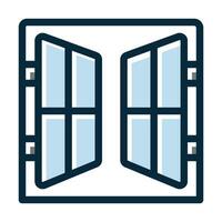 janela vetor Grosso linha preenchidas Sombrio cores ícones para pessoal e comercial usar.