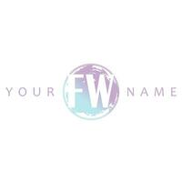 fw inicial logotipo aguarela vetor Projeto