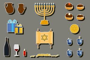 lindo ilustração em tema do a comemorar anual hanukkah feriado vetor